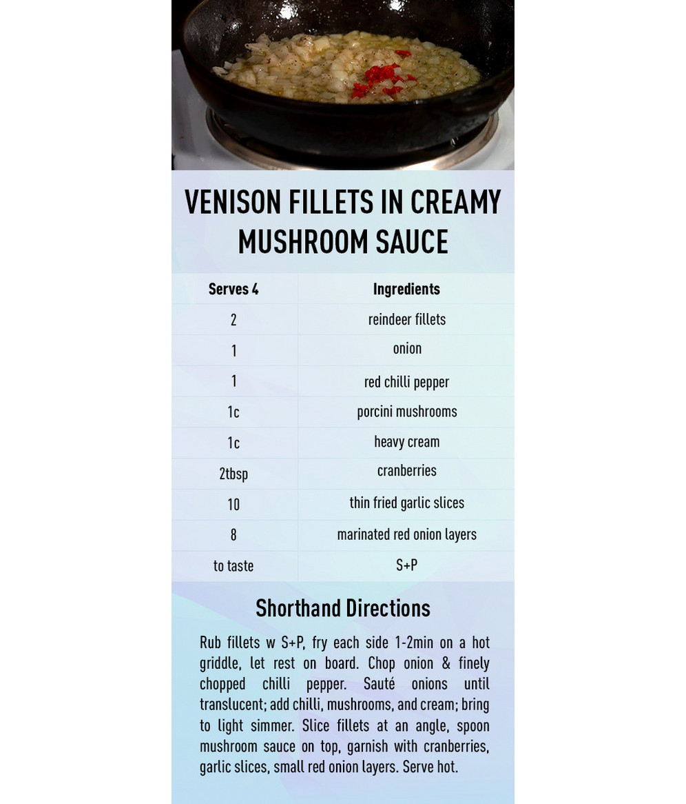 Venison Fillets in Creamy Mushroom Sause recipe