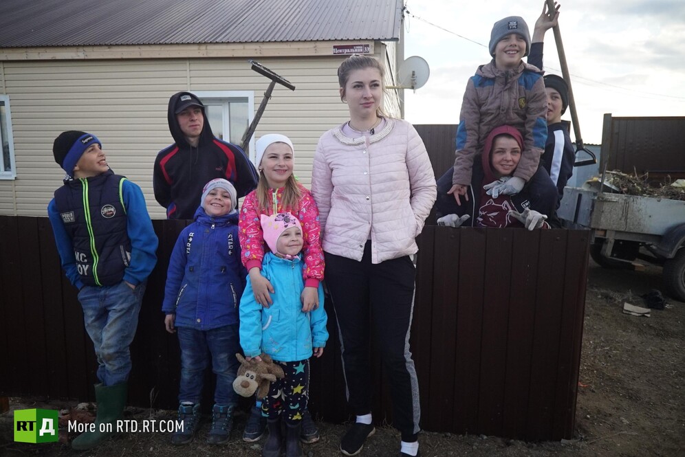 Big Sister 19-year old Russian girl takes on six kids and a farm
