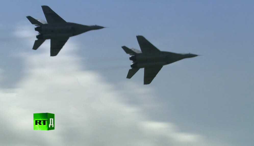 A pair of MiG-29s in close formation