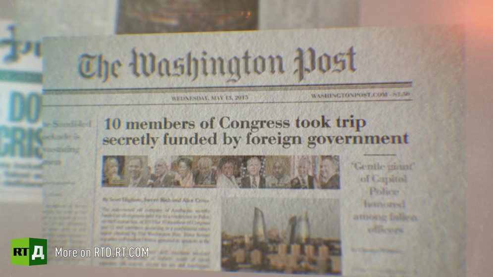 Front page of the Washington Post. Still taken from RTD's documentary series on Fethullah Gulen, The Gulen Mystery, Episode 4: Gulen's Turkish Charter Schools.