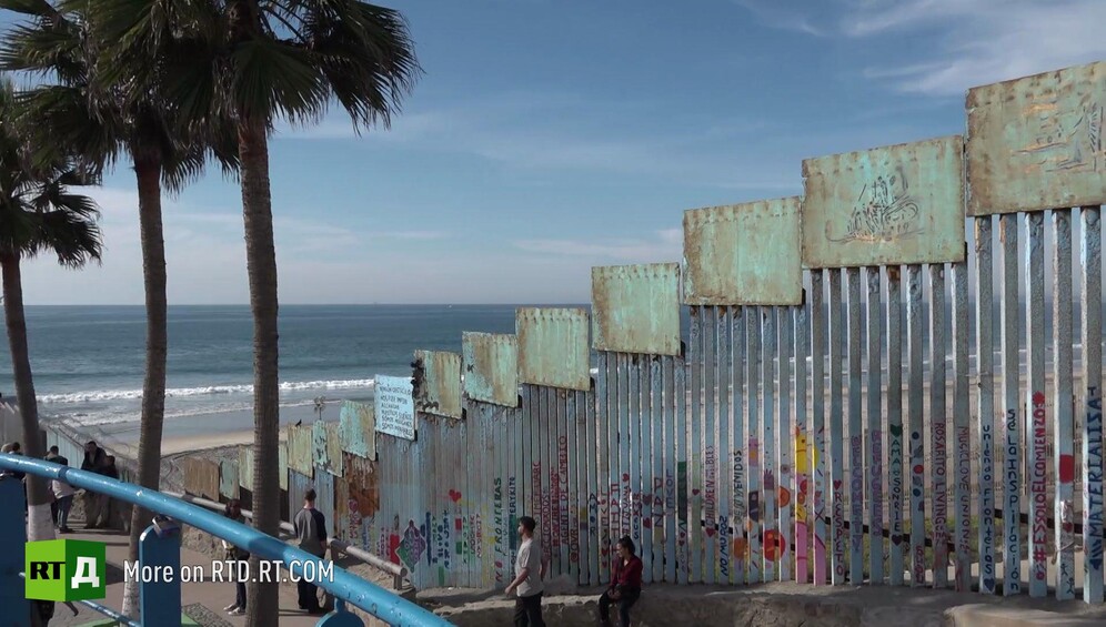 Border fence between Tijuana, Mexico, and the United States. Still taken from RTD documentary