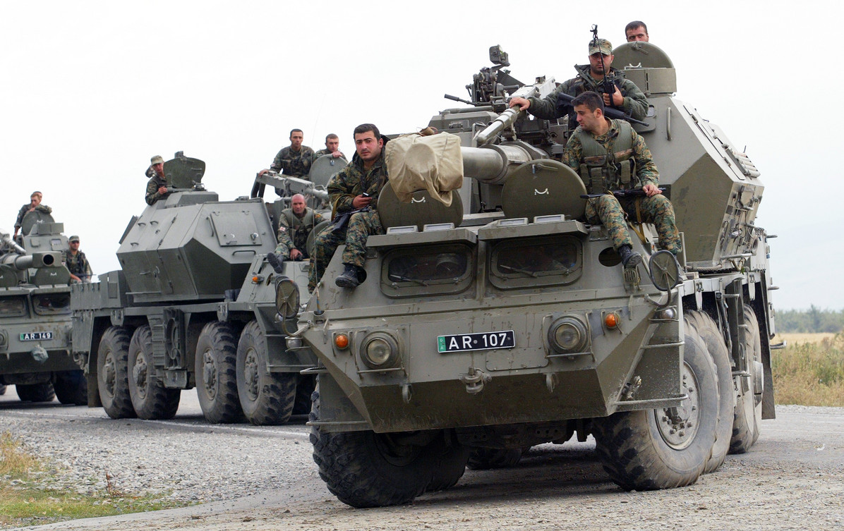 Georgian troops enter the South Ossetian capital Tskhinval in 2008