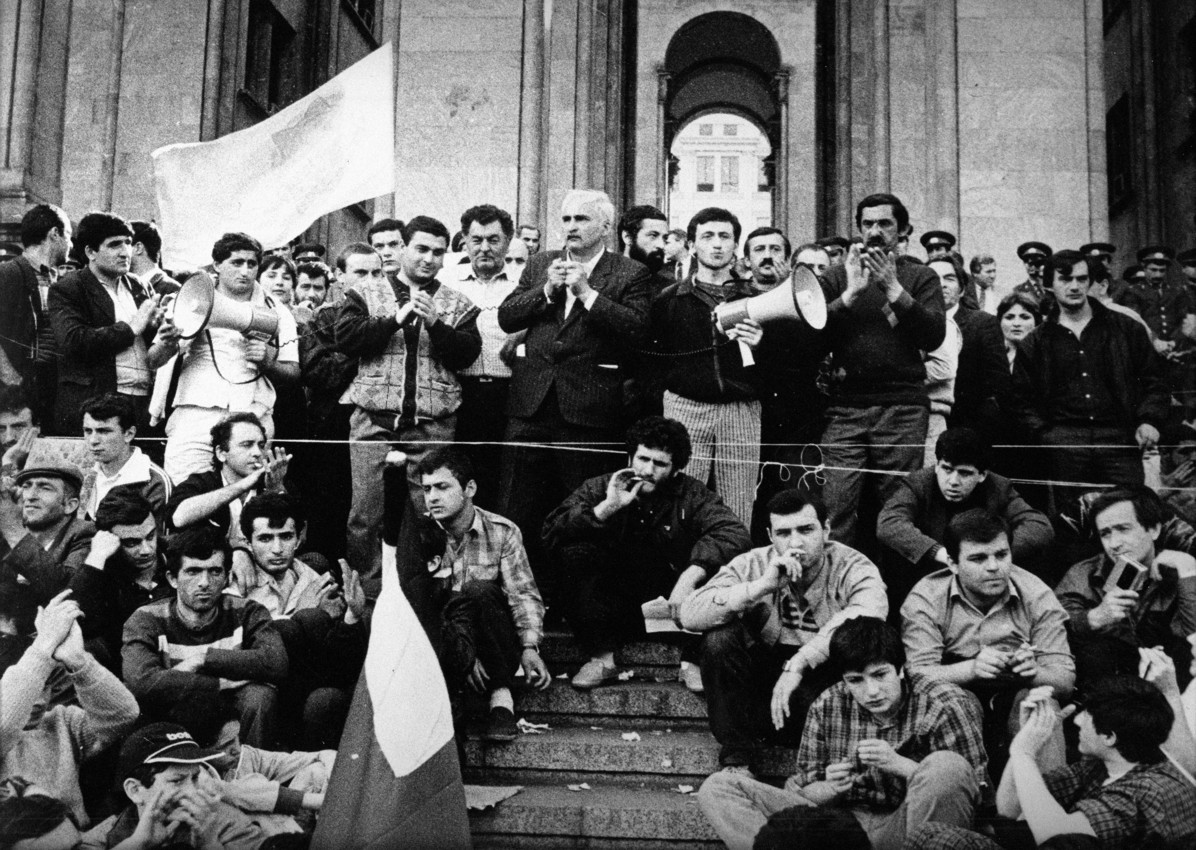 Georgian protesters during the 1989 anti-Soviet demonstrations in Tbilisi