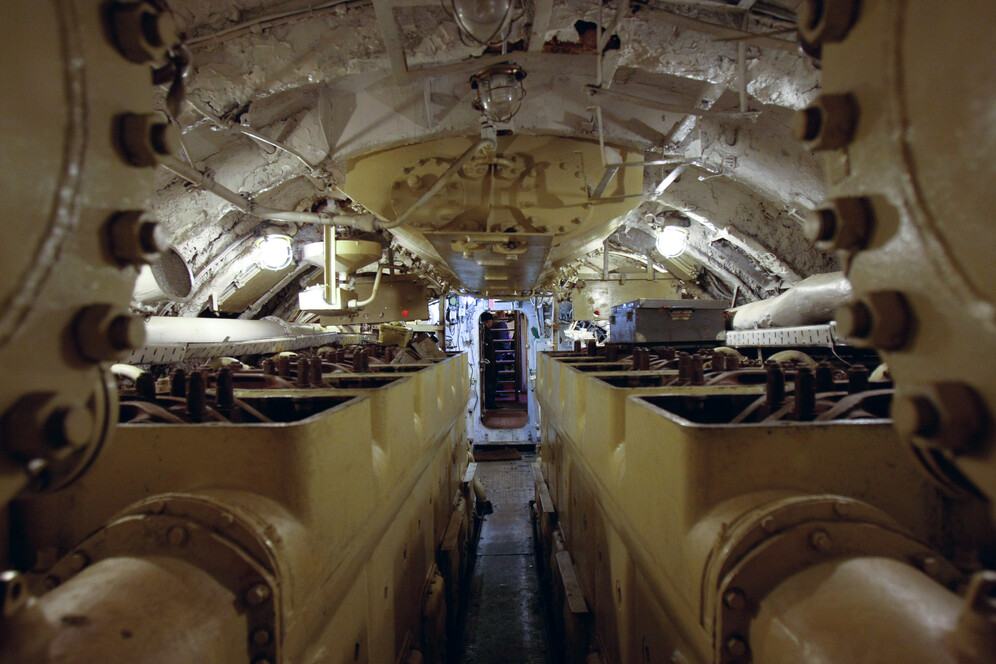 View from inside the Project 613 type submarine 
