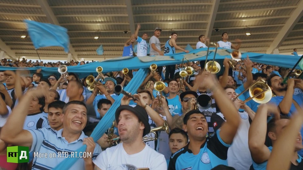 Supporters of the Belgrano football club in Cordoba, Argentina