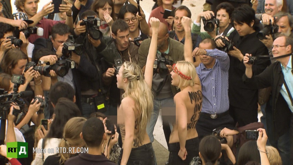 Femen protesters at a Nina Ricci show in Paris