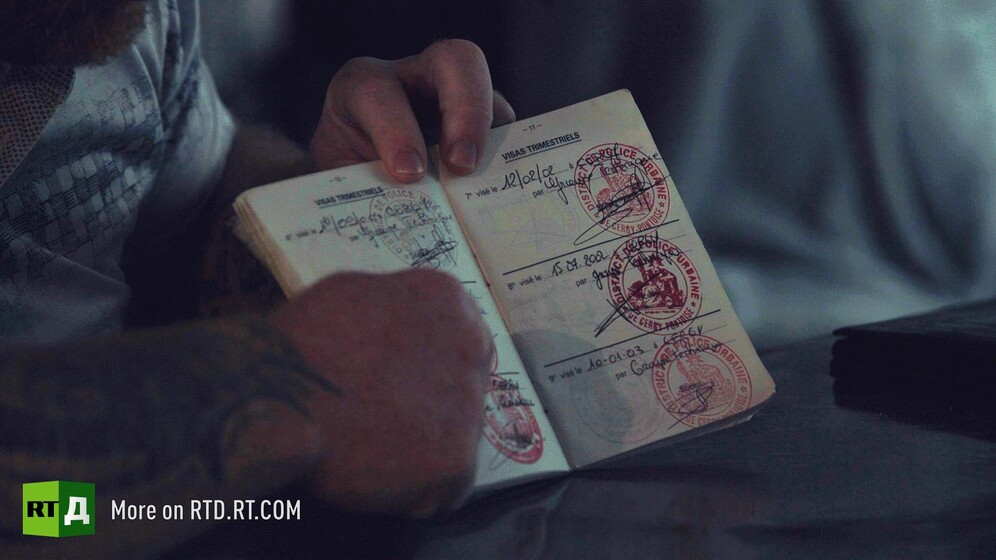 A French travel book or "carnet de circulation" for the Gens du voyage, France's Gypsies.Still taken from RTD documentary Tolerance du Voyage.