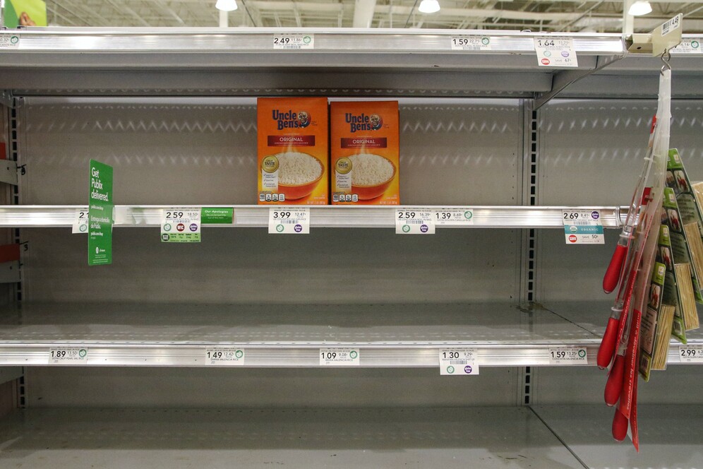 empty shelves coronavirus supermarket