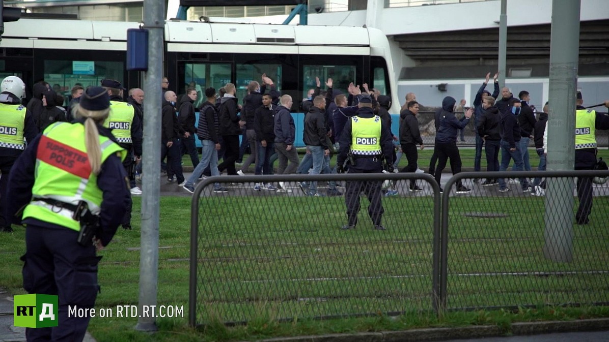 Police dispersing football hooligans © A still from the documentary film, Football Beasts / RTD
