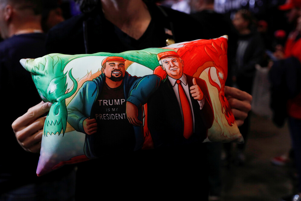 Donald Trump and Kanye West pillow design