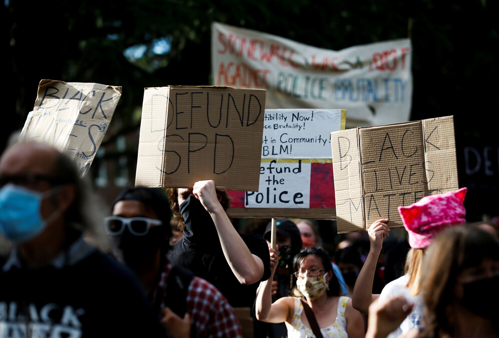 defund police rally in seattle