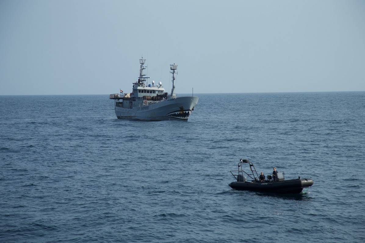 Sea Shepherd ship in Gabon